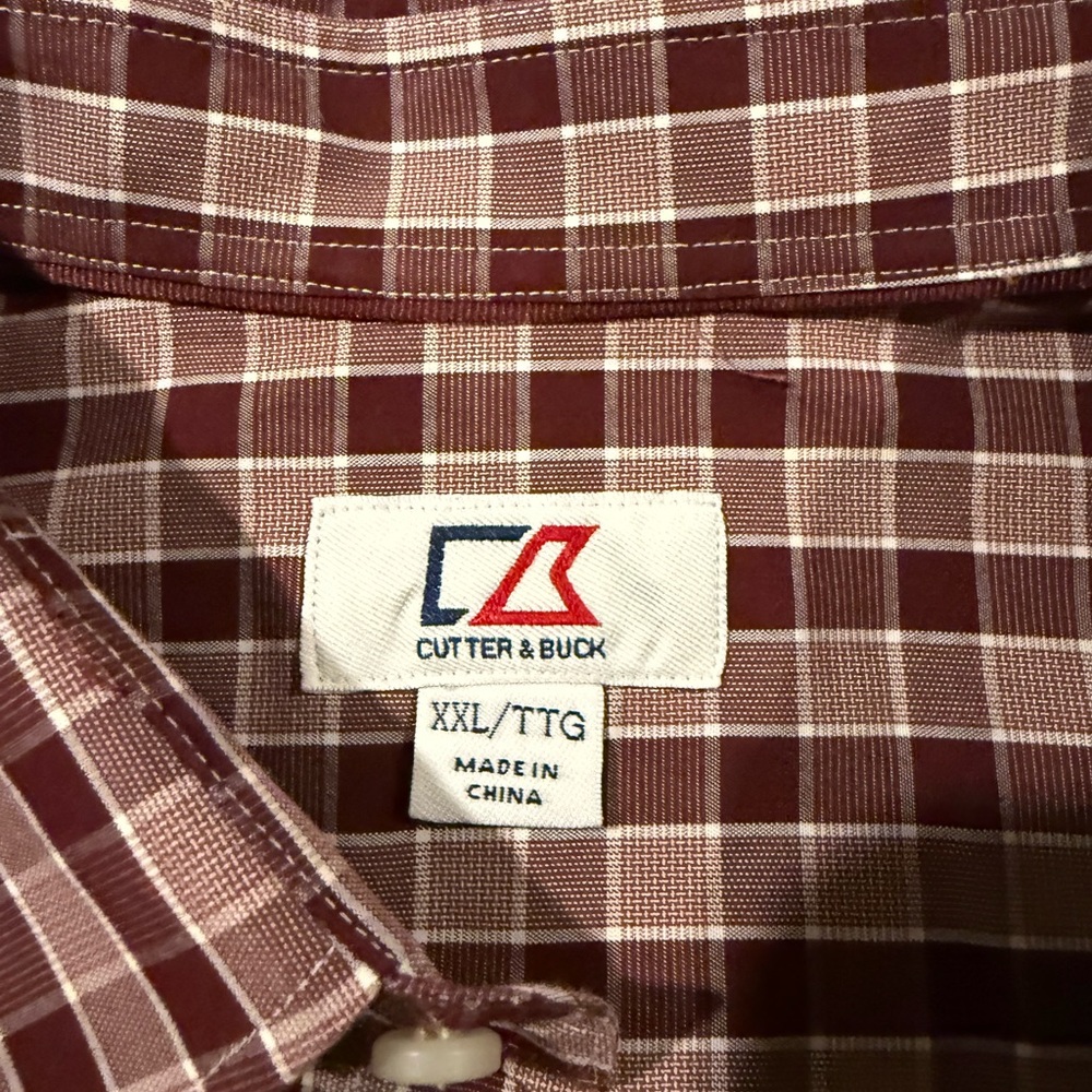FSU Cutter & Buck Maroon Checkered Button Down Shirt - Picture 2 of 5
